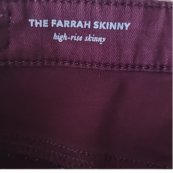 AG ADRIANO GOLDSCHMIED “The Farrah Skinny” Jeans in Burgundy Size 27R - Picture 9 of 10
